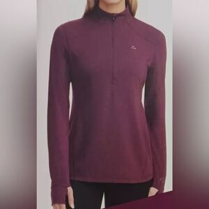 PARADOX Performance Purple Merino wool Blend Zip Long Sleeve base layer S